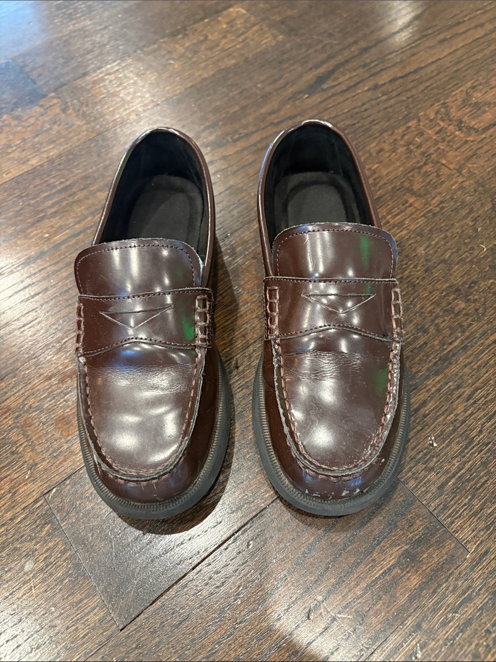 Florsheim Kids burgundy Leather Penny Loafers